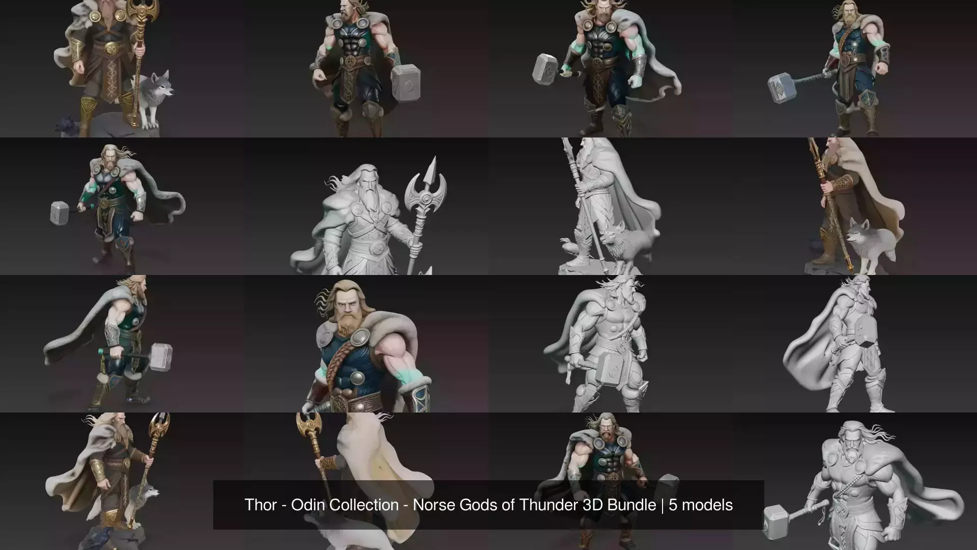 Thor - Odin Collection - Norse Gods of Thunder 3D Bundle _0