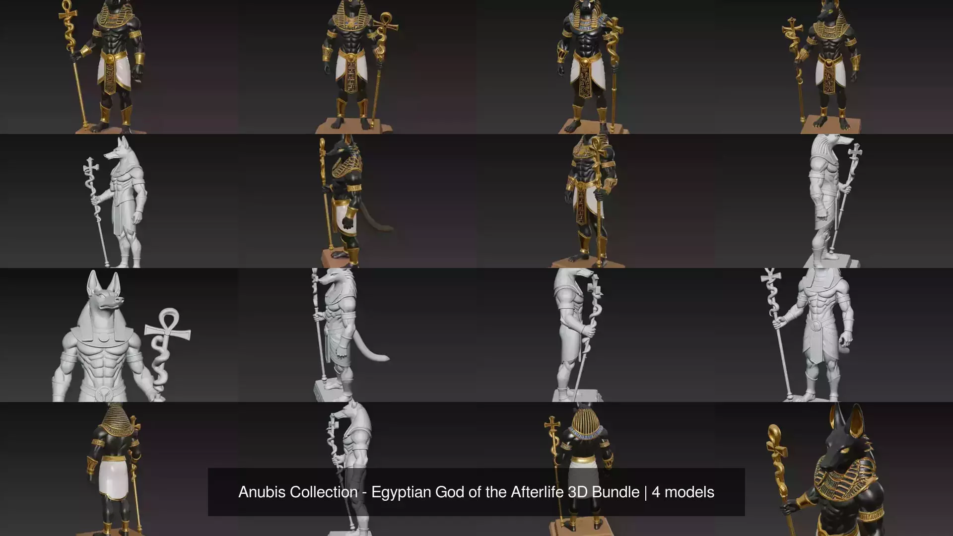 Anubis Collection - Egyptian God of the Afterlife 3D Bundle _0