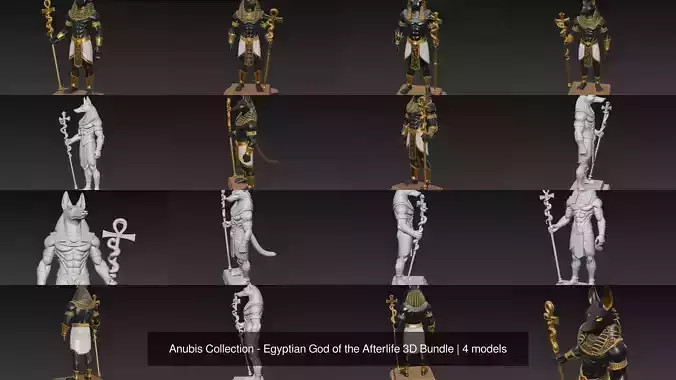 Anubis Collection - Egyptian God of the Afterlife 3D Bundle