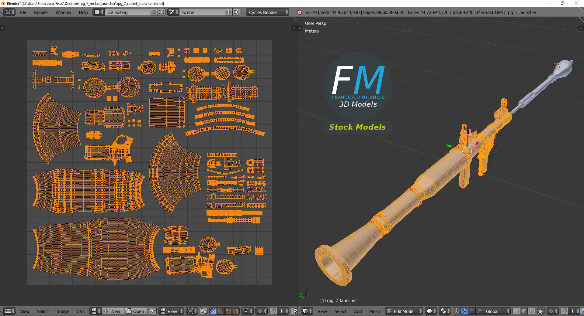 RPG-7 rocket launcher 3D model_10