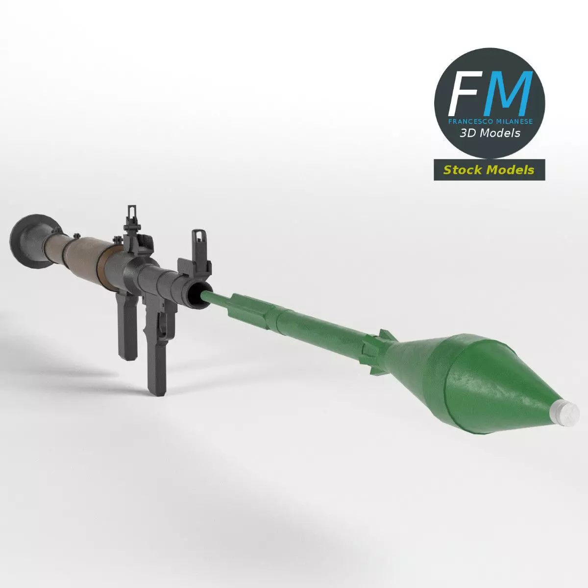 RPG-7 rocket launcher 3D model_0