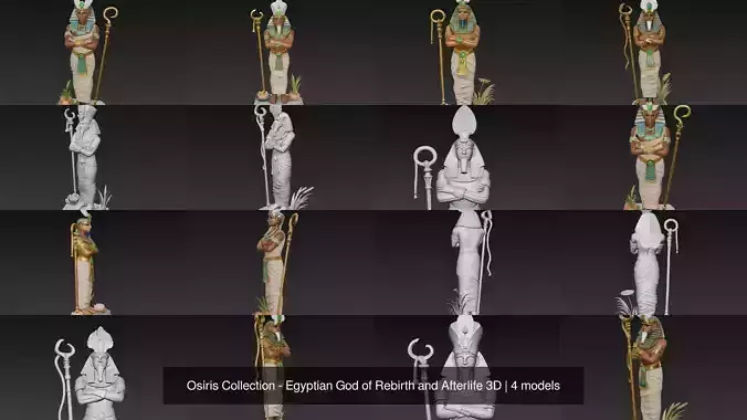 Osiris Collection - Egyptian God of Rebirth and Afterlife 3D