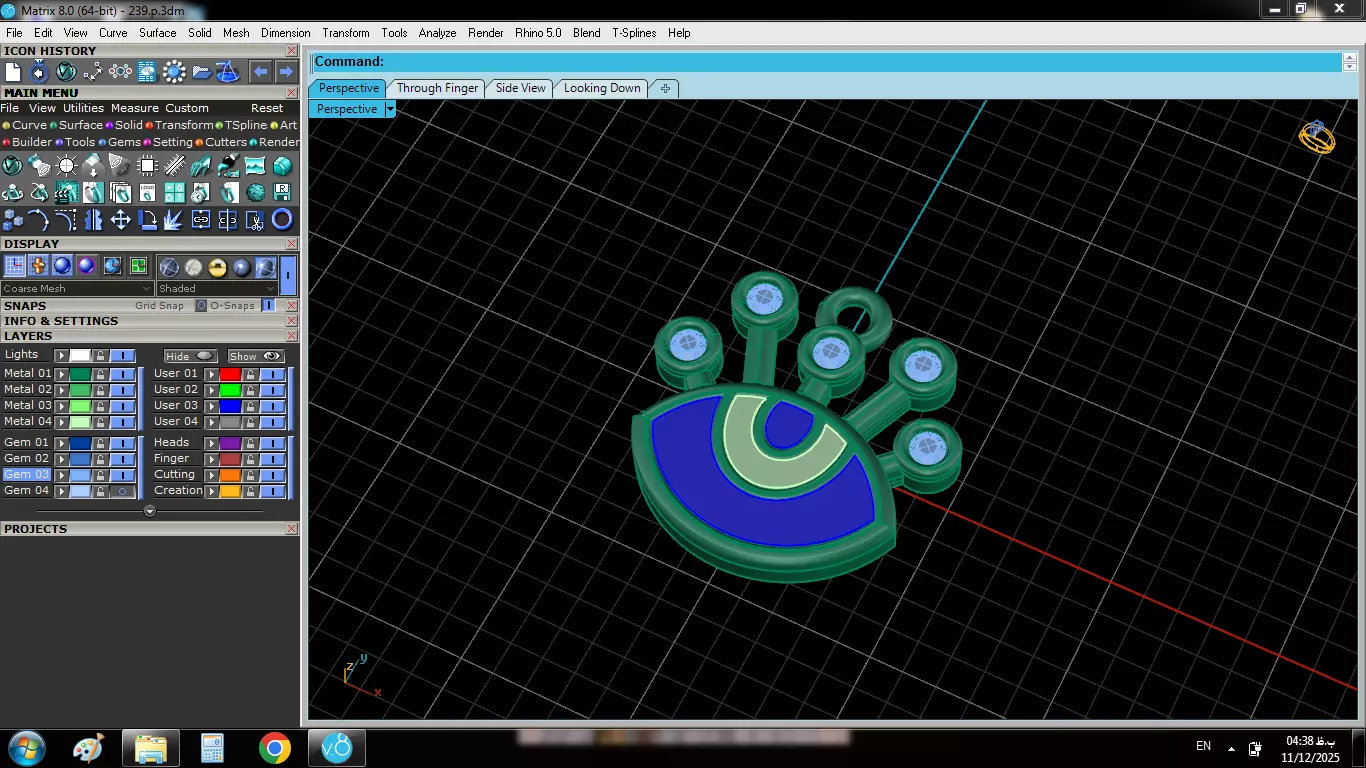 Enameled Eye Pendant 3D print model_3