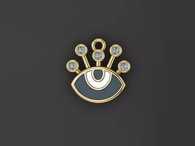Enameled Eye Pendant 3D print model_1
