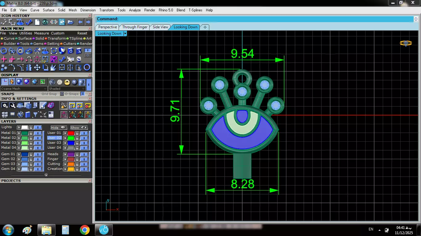 Enameled Eye Pendant 3D print model_2