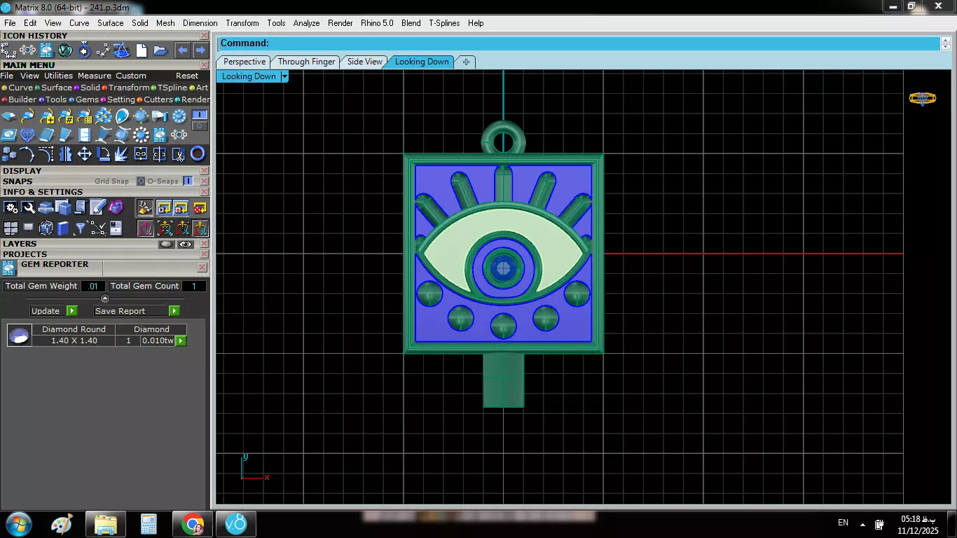 Enameled Eye Pendant 3D print model_4