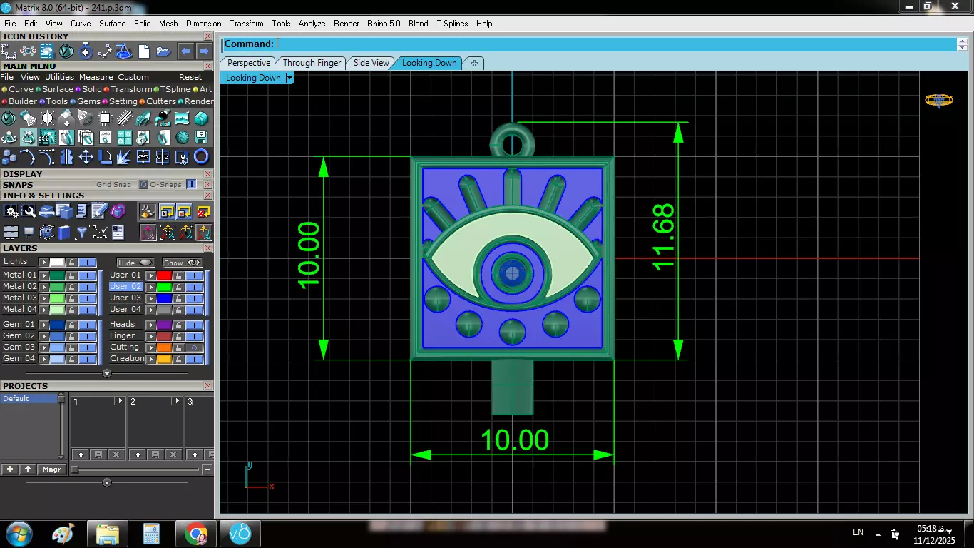 Enameled Eye Pendant 3D print model_3