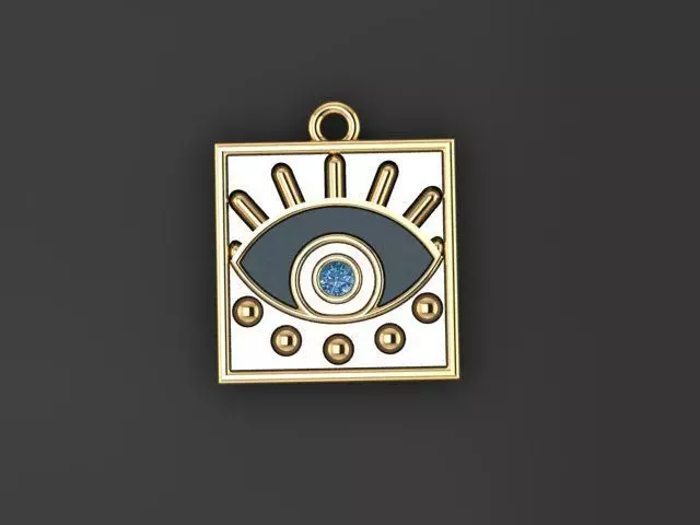 Enameled Eye Pendant 3D print model_2