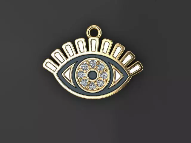 Enameled Eye Pendant 3D print model_2