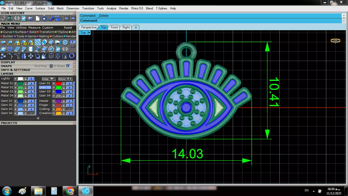 Enameled Eye Pendant 3D print model_5