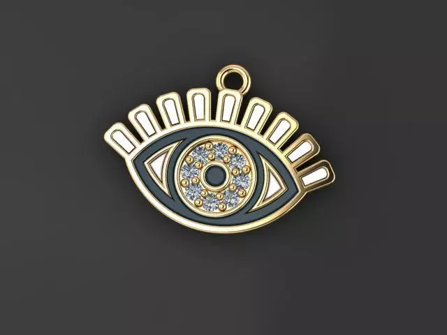 Enameled Eye Pendant 3D print model_1