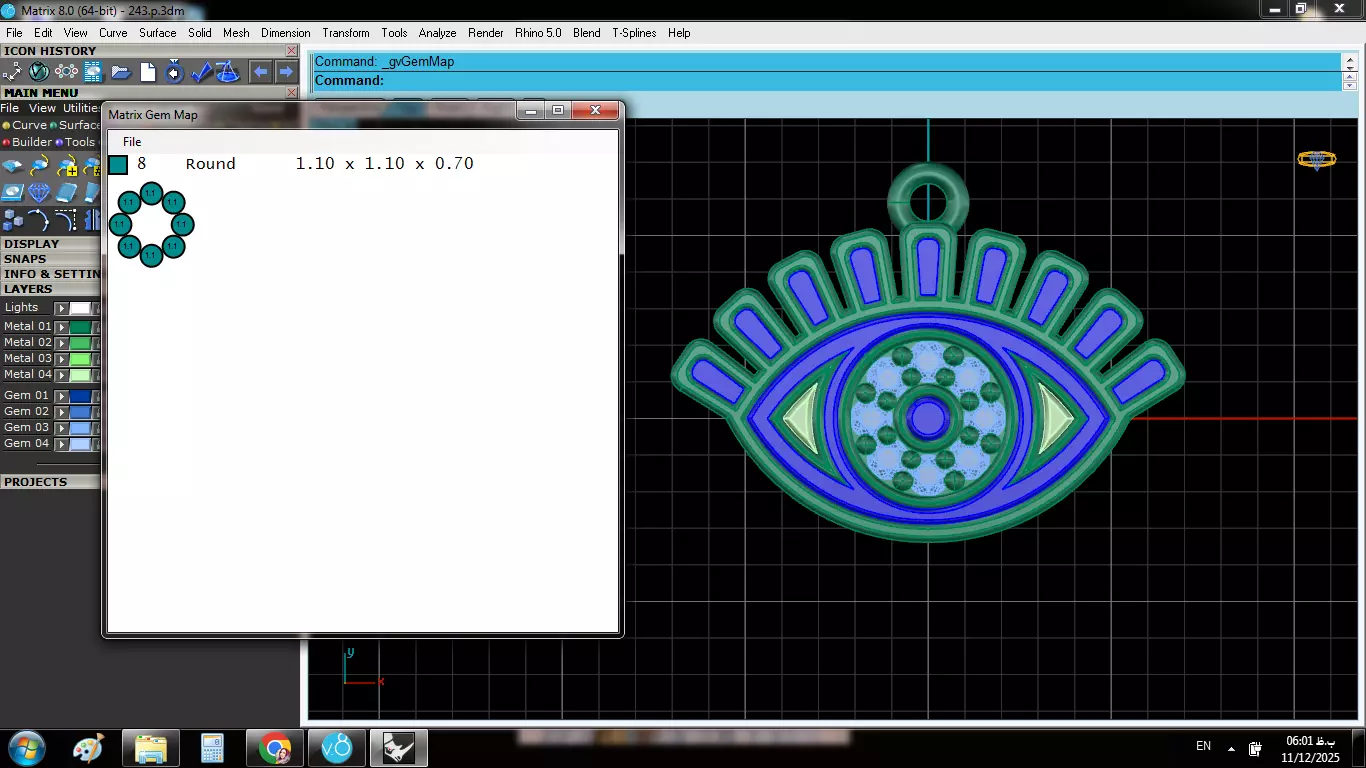 Enameled Eye Pendant 3D print model_6