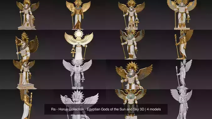 Ra - Horus Collection - Egyptian Gods of the Sun and Sky 3D 