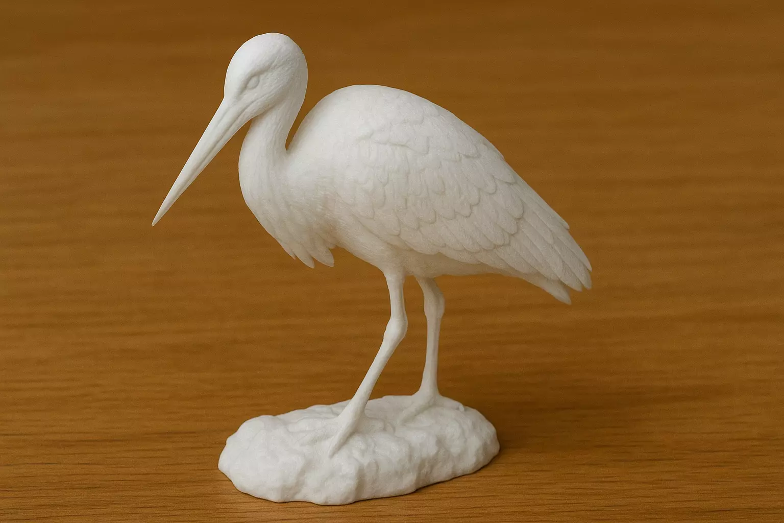 White Stork On Rock 3D print model