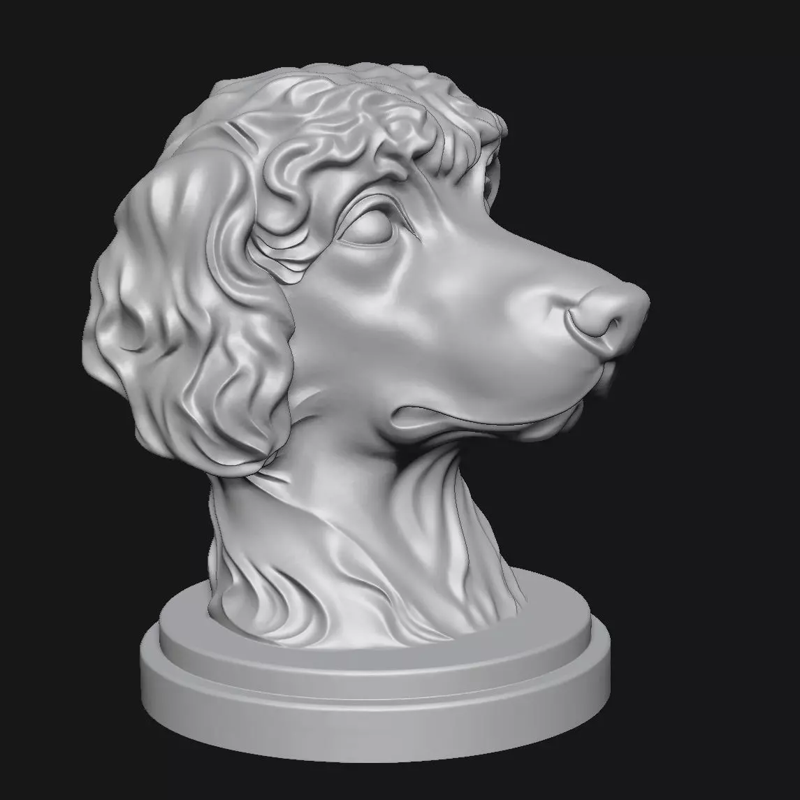 Dog sculpture 3D print model_8