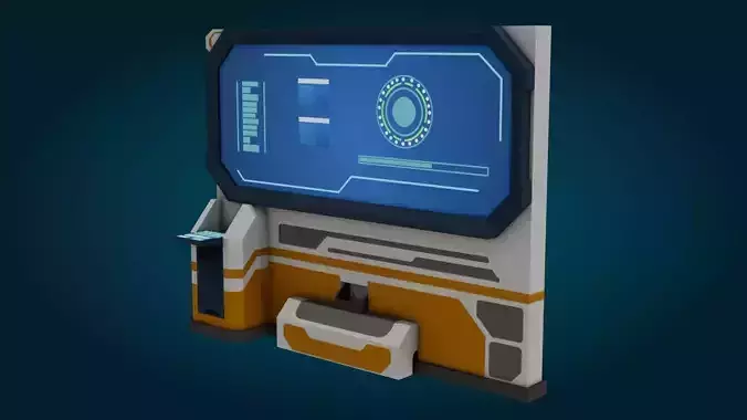 Sci-fi Monitor - Low Poly - Game Ready - PBR