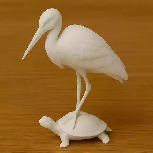 White Stork on Turtle