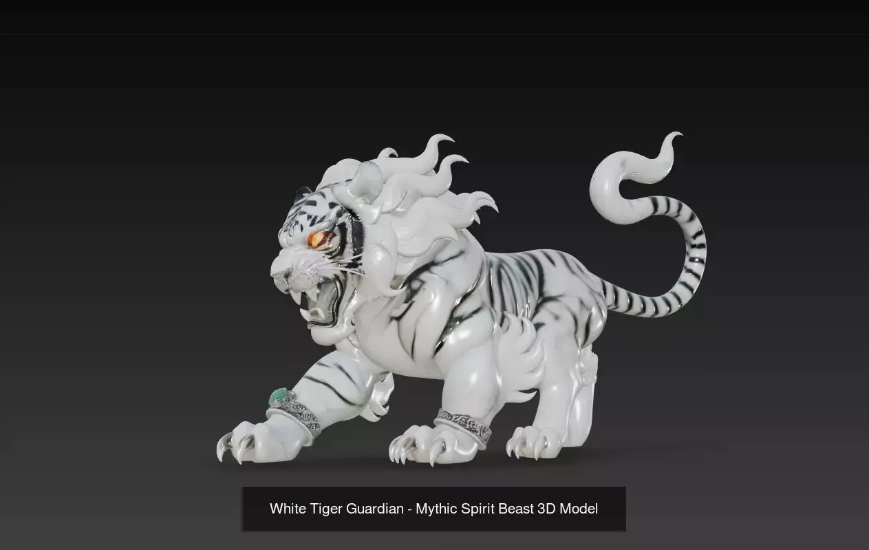 White Tiger Guardian - Celestial Spirit Beast 3D Collection _4
