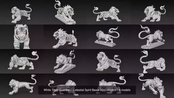 White Tiger Guardian - Celestial Spirit Beast 3D Collection White Tiger Guardian - Celestial Spirit Beast 3D Collection