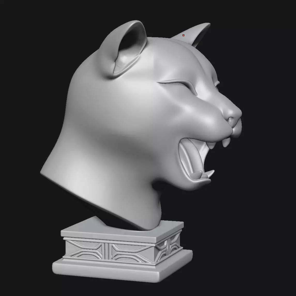 Cat sculpture 3D print model_2