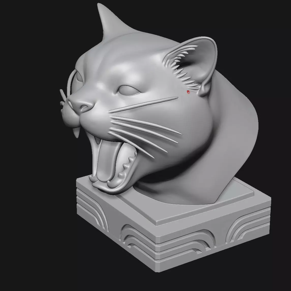 Cat sculpture 3D print model_7