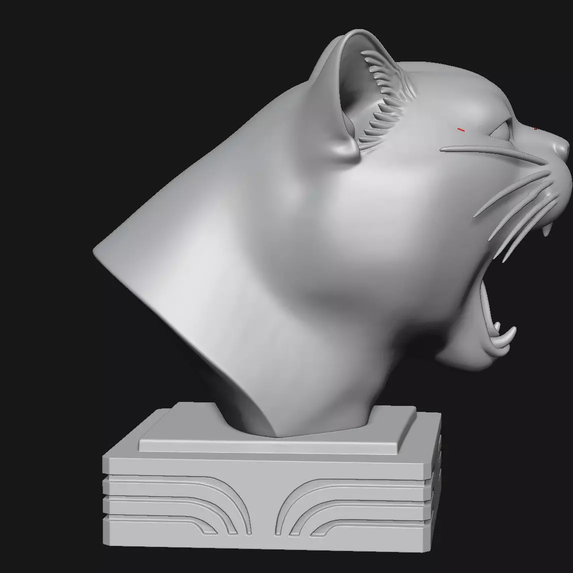 Cat sculpture 3D print model_2