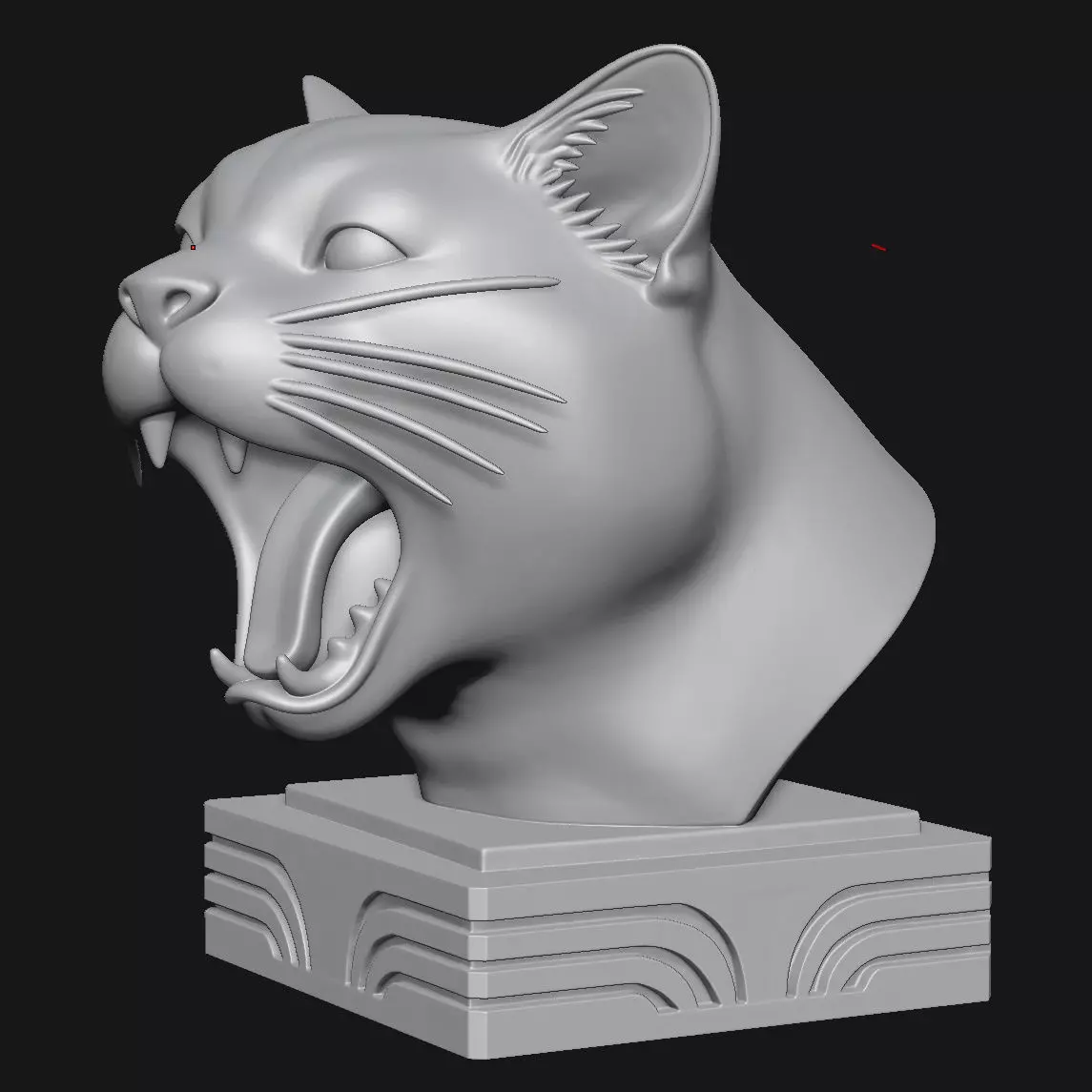 Cat sculpture 3D print model_5