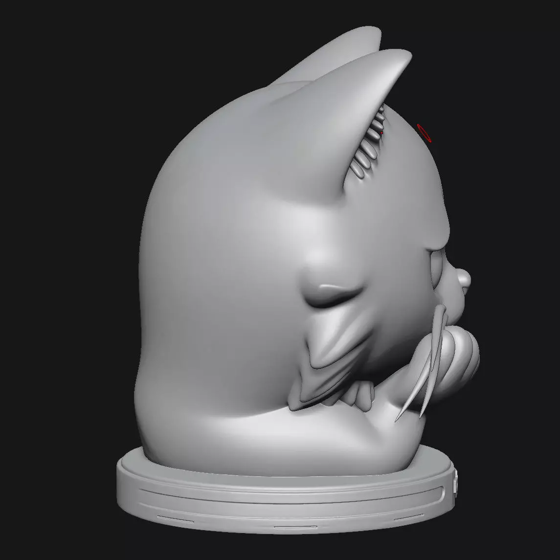 Cat sculpture 3D print model_3