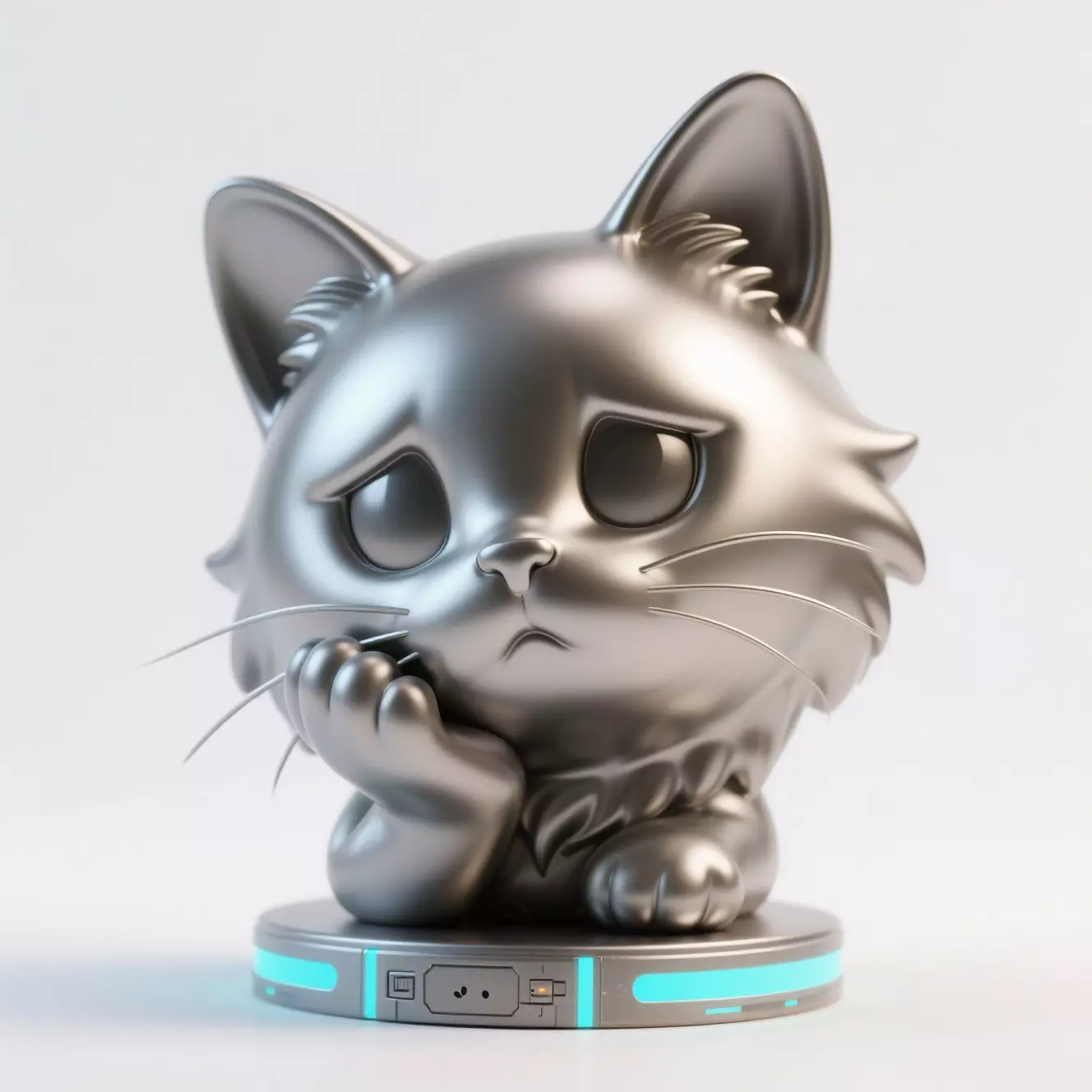 Cat sculpture 3D print model_0