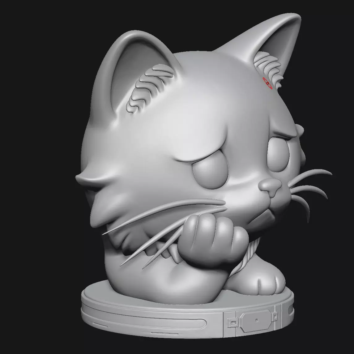Cat sculpture 3D print model_2