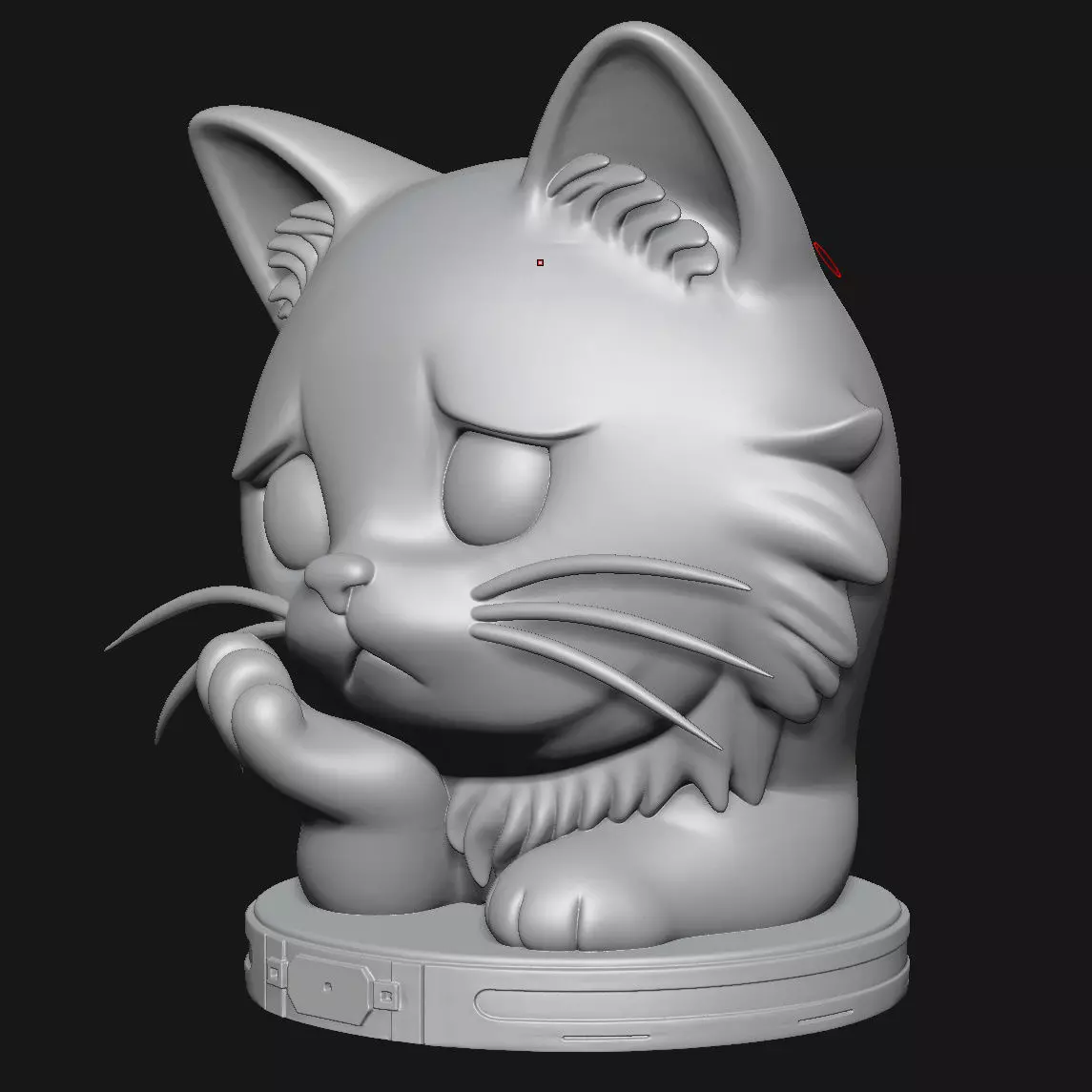 Cat sculpture 3D print model_6
