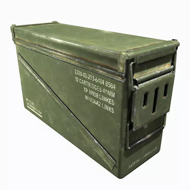 40mm Ammo Box Low-poly 3D model