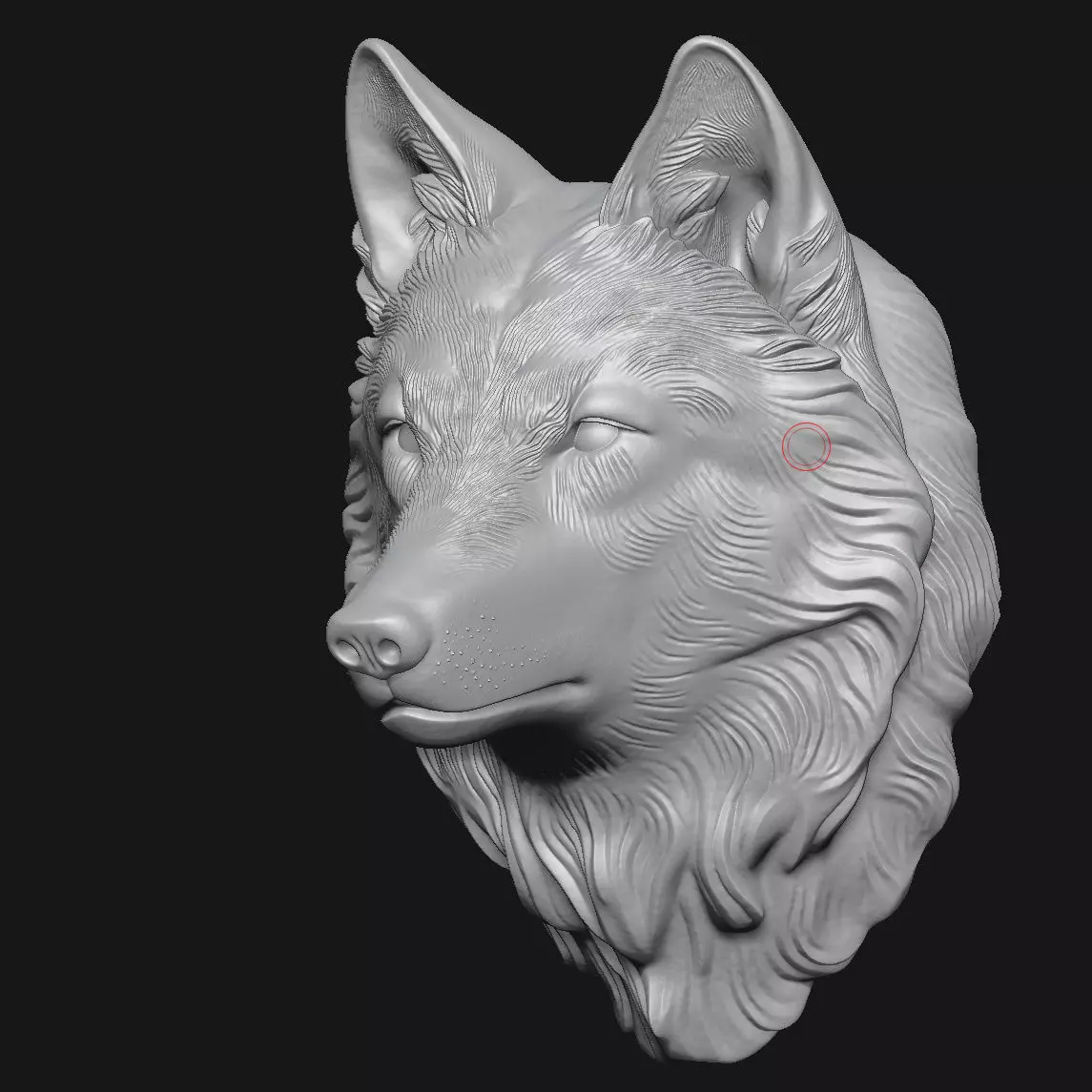 wolf sculpture 3D print model_5
