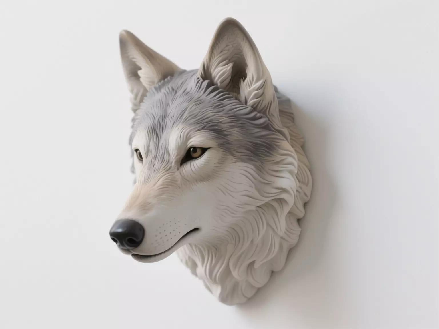 wolf sculpture 3D print model_0