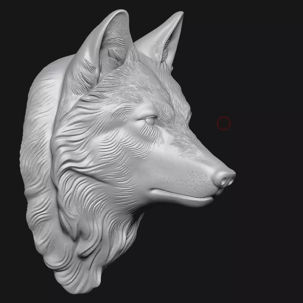 wolf sculpture 3D print model_2