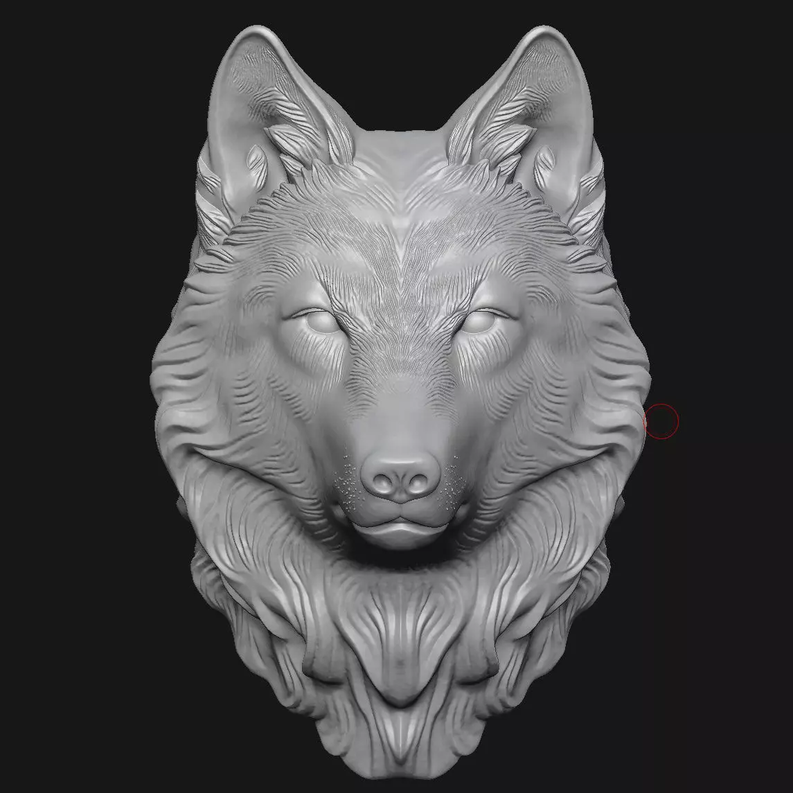 wolf sculpture 3D print model_6