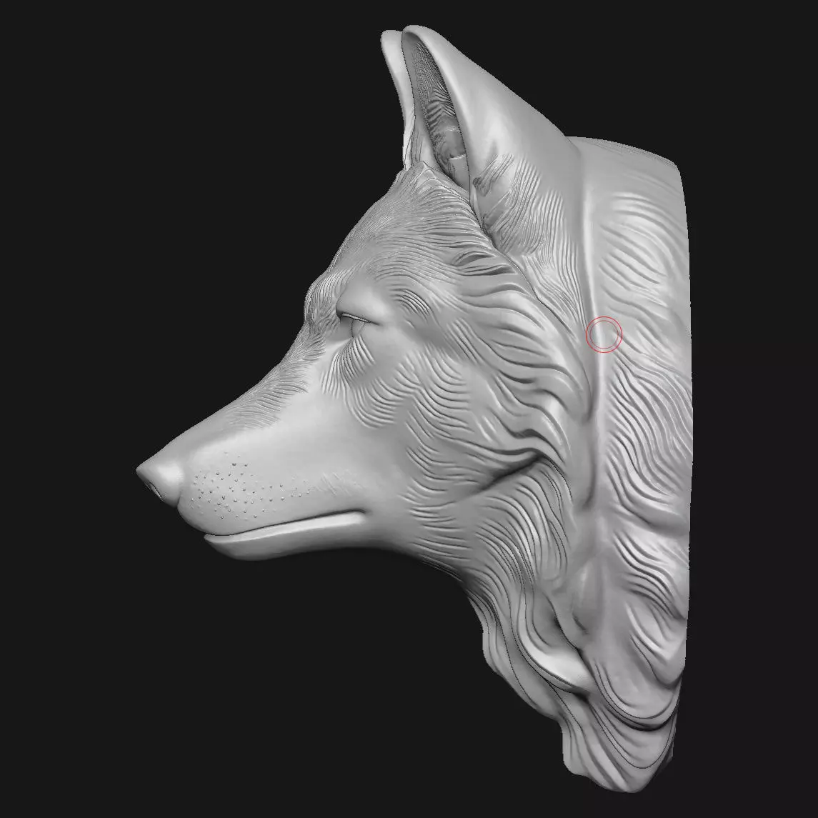 wolf sculpture 3D print model_4