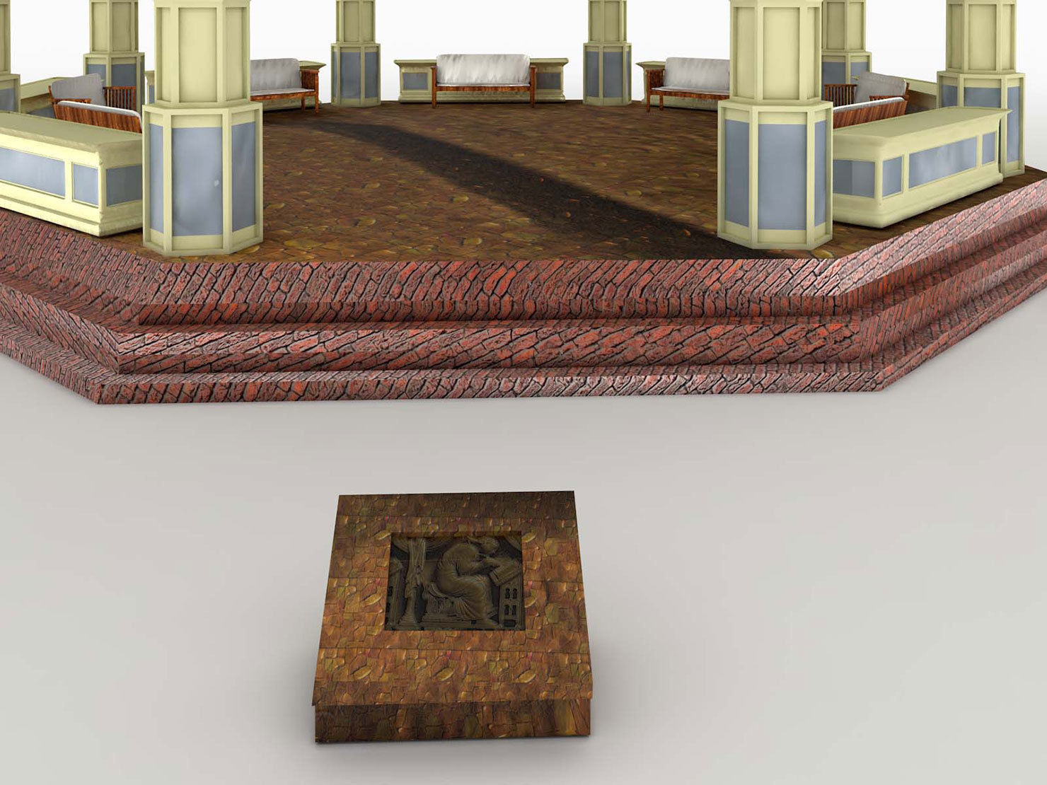 Gazebo Octogonal Victorian Style 3D model_6