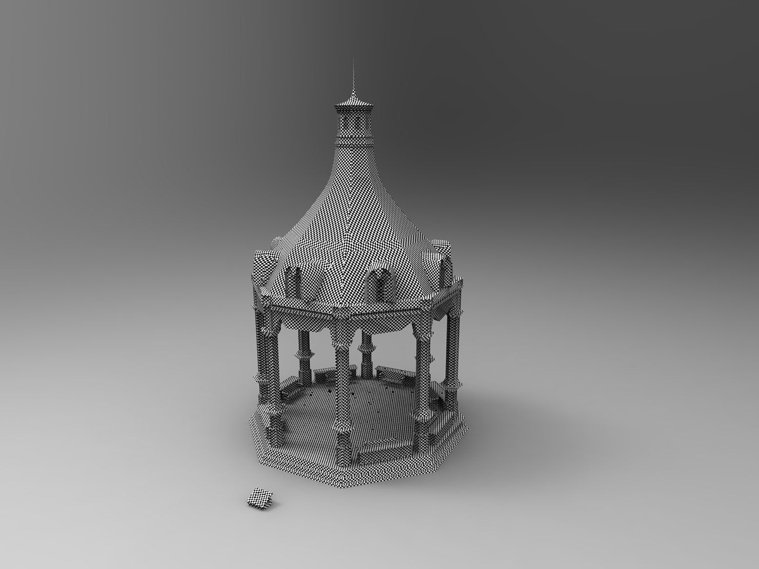 Gazebo Octogonal Victorian Style 3D model_13