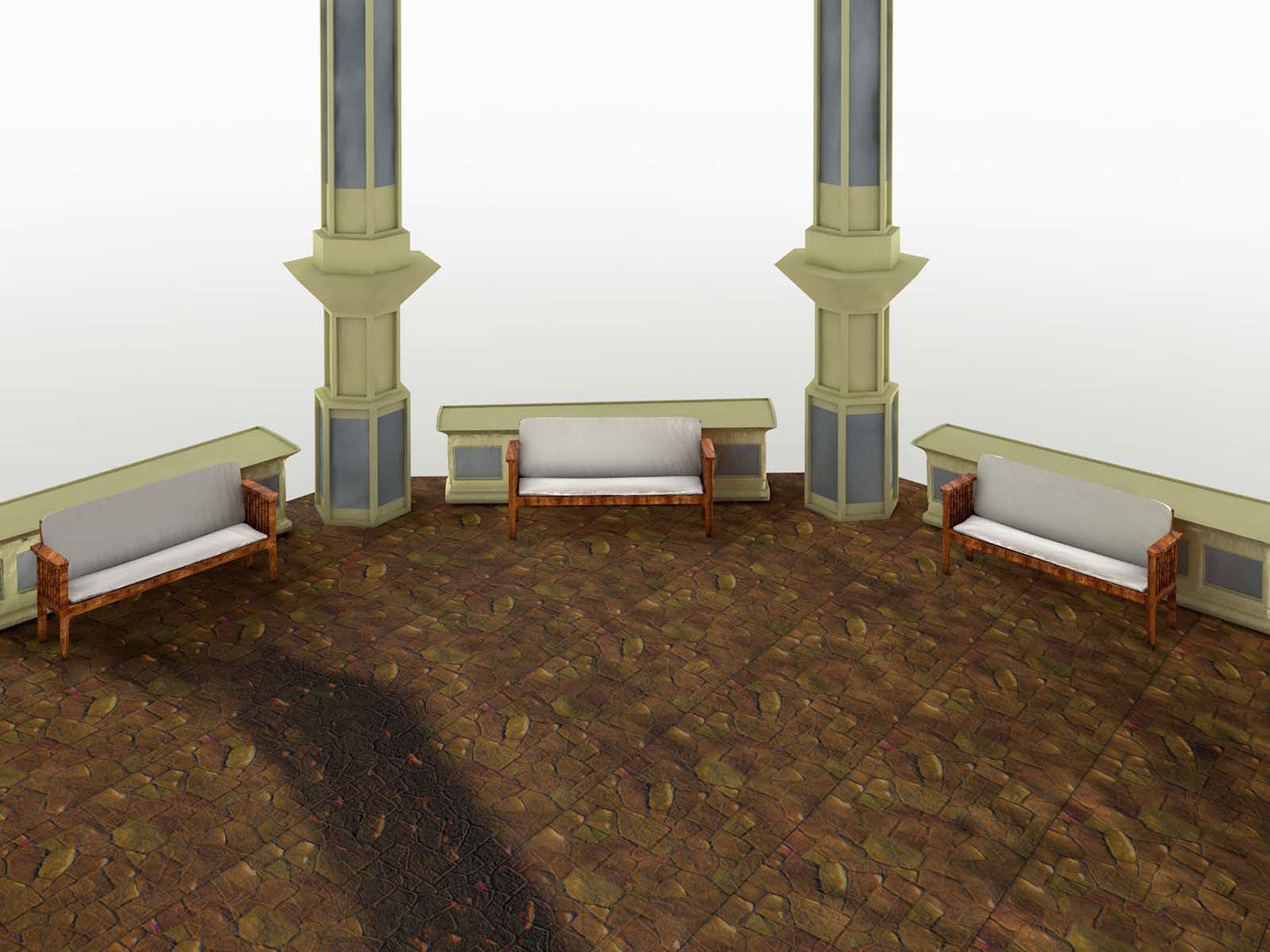 Gazebo Octogonal Victorian Style 3D model_7