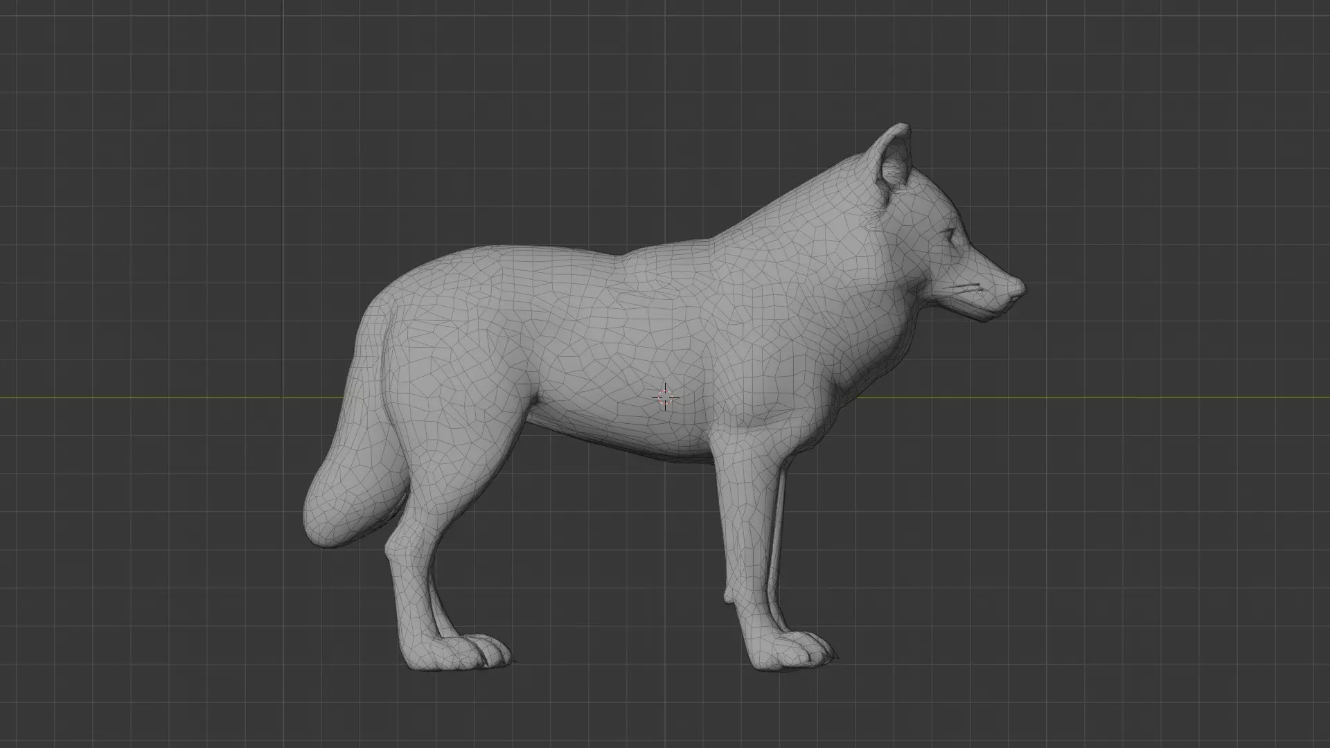 Wolf Miniature Low-poly 3D model_9