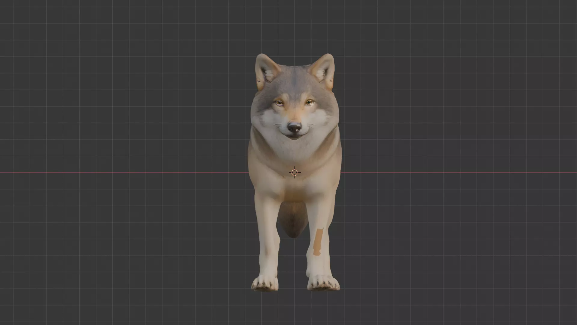 Wolf Miniature Low-poly 3D model_3