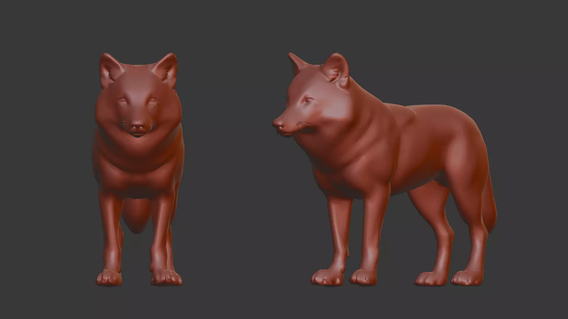 Wolf Miniature Low-poly 3D model_1