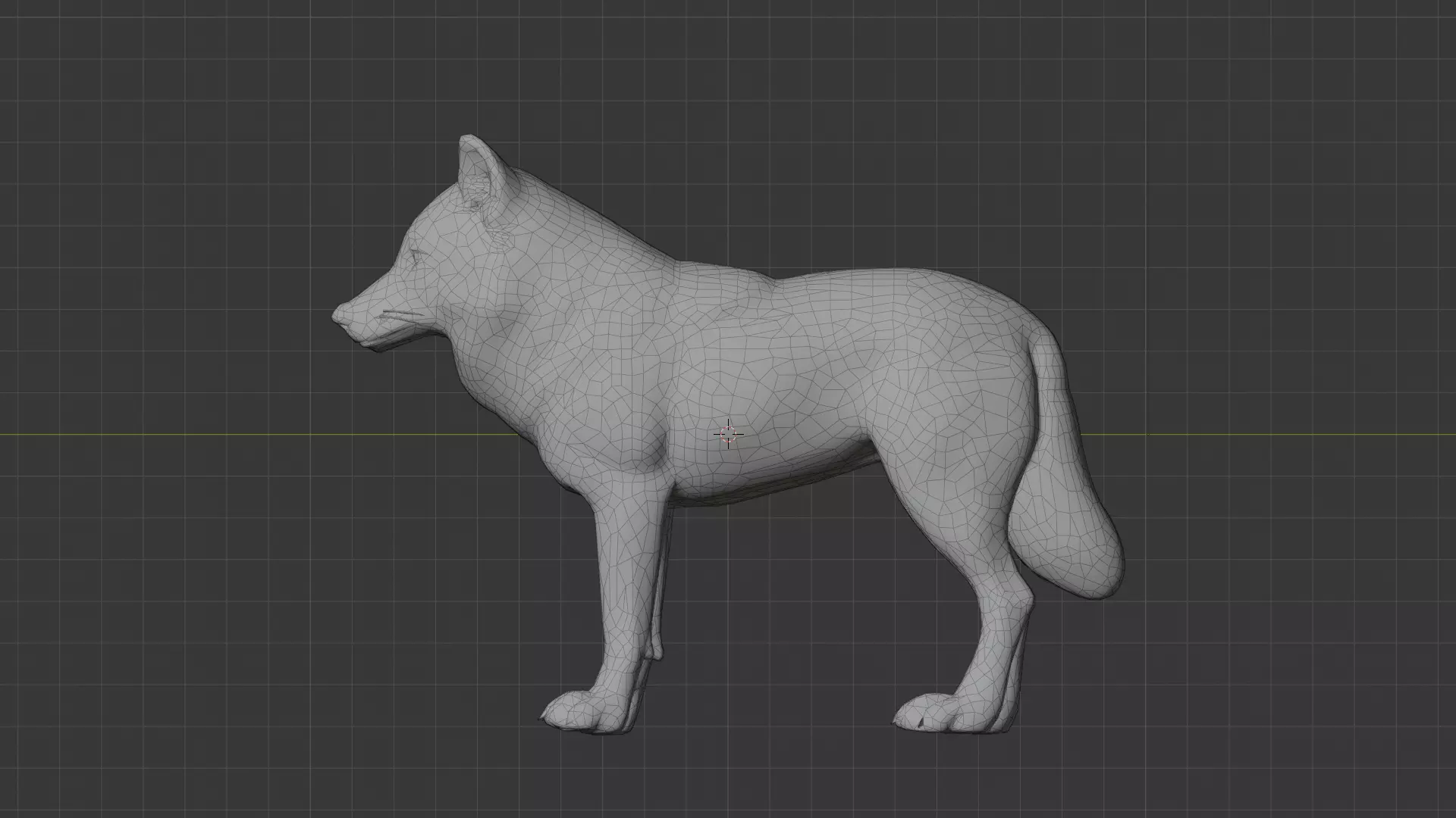Wolf Miniature Low-poly 3D model_8