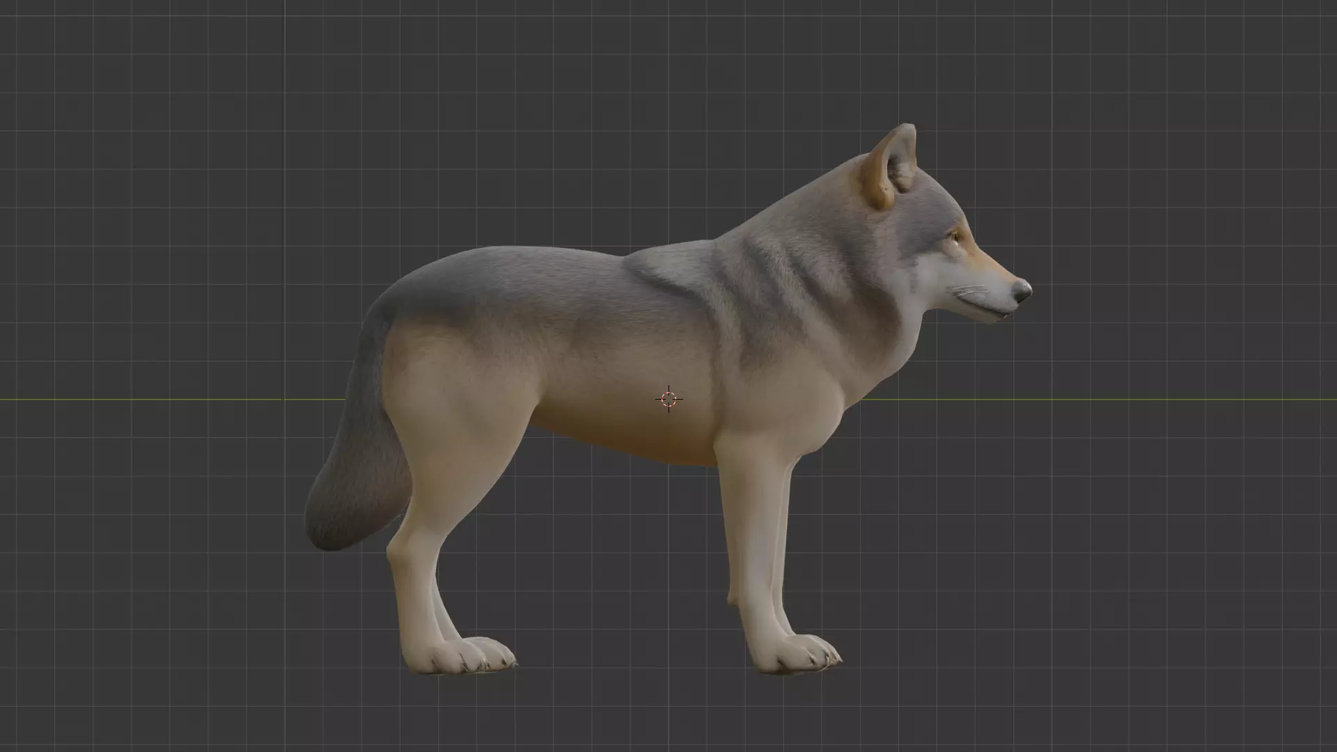Wolf Miniature Low-poly 3D model_5