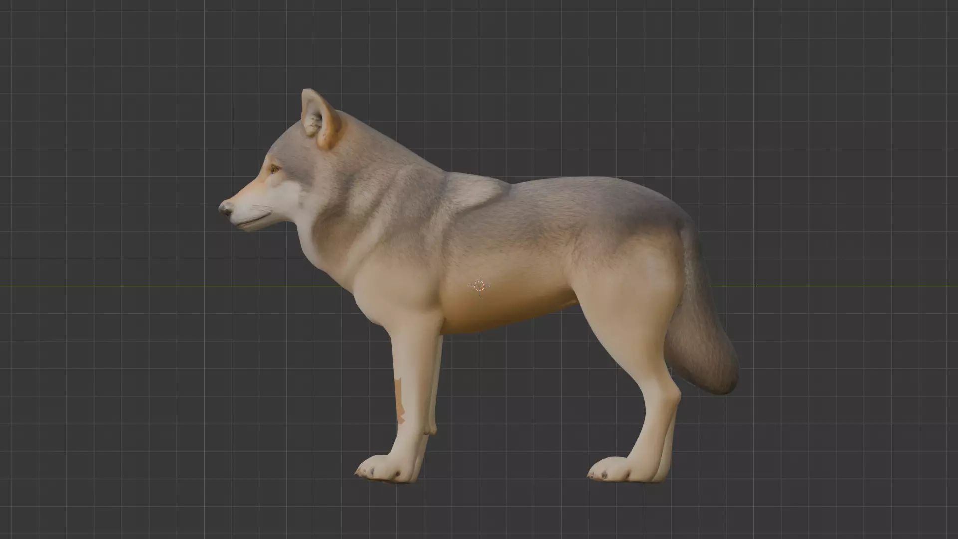 Wolf Miniature Low-poly 3D model_4