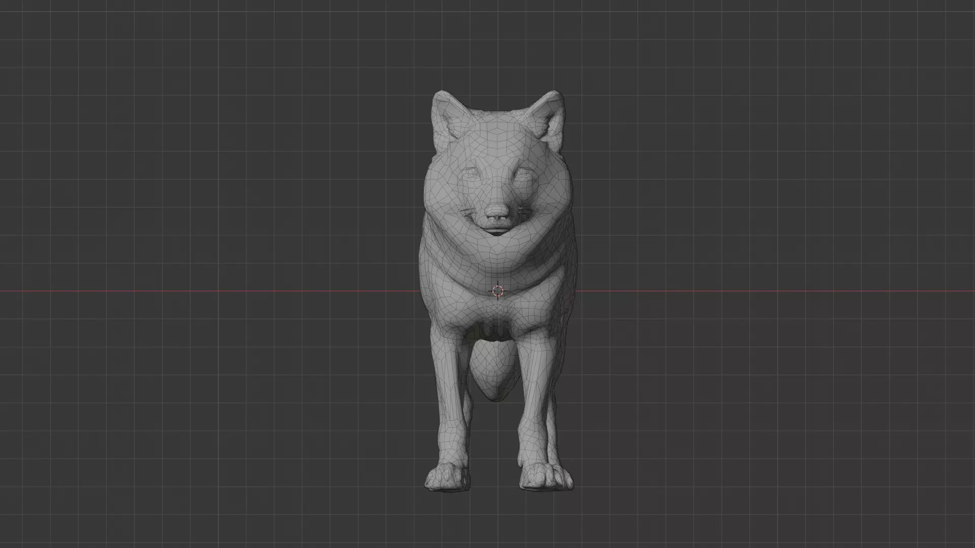 Wolf Miniature Low-poly 3D model_7