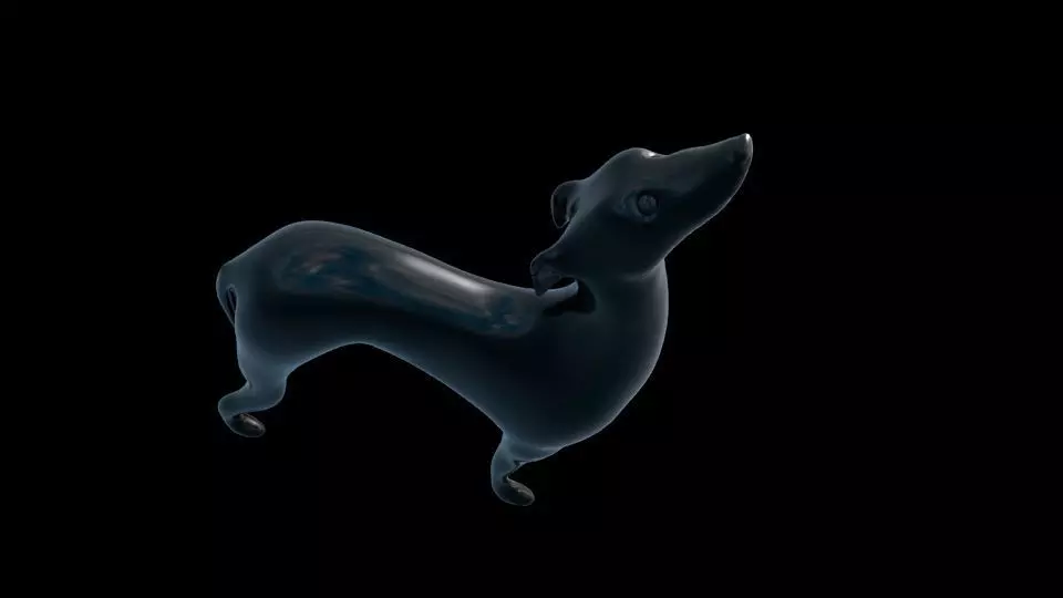 Art Deco Dog Statue Low-poly 3D model_3