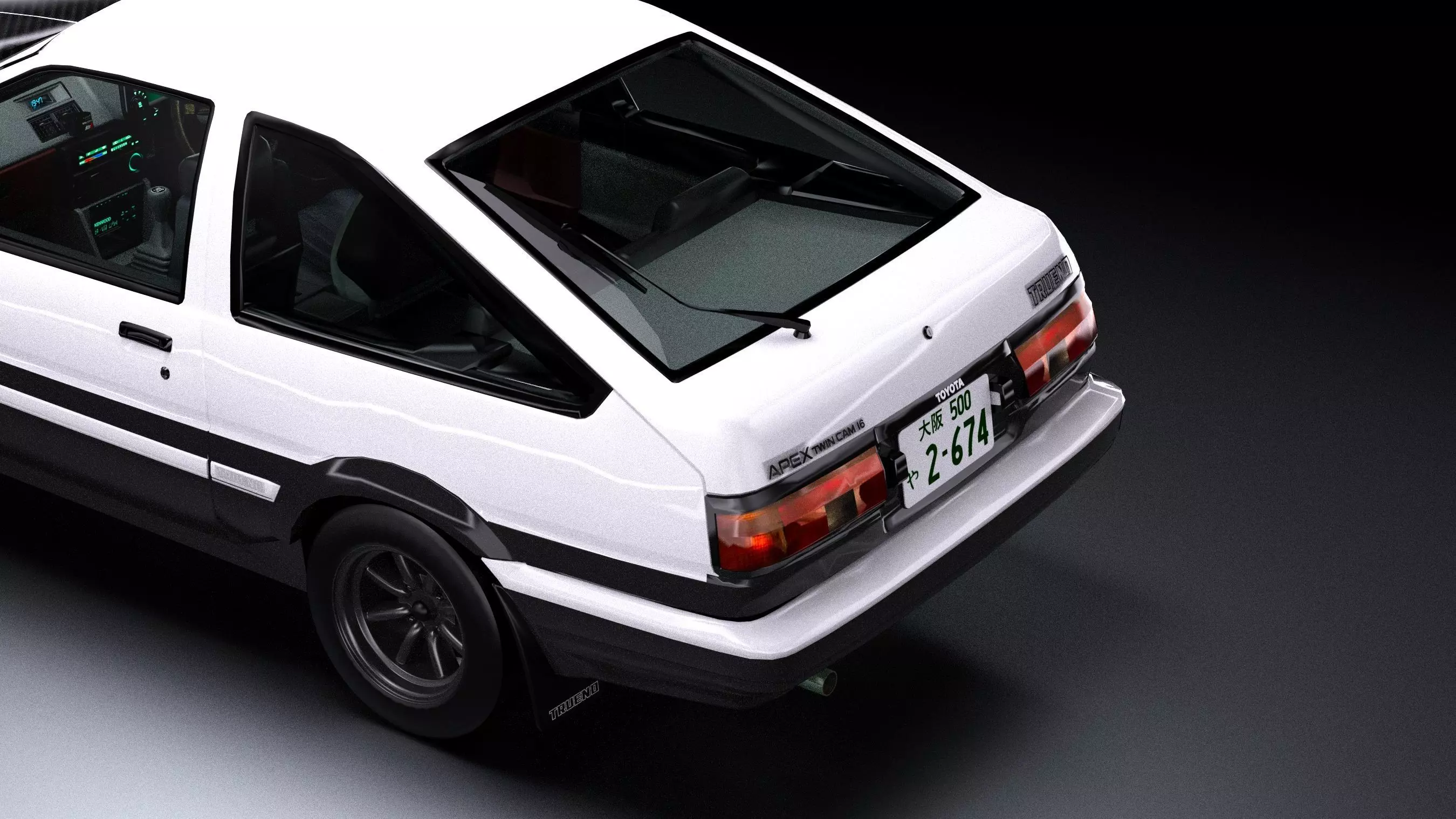 Initial D Takumi Toyota AE86 Trueno GT-Apex  Low-poly 3D model_3