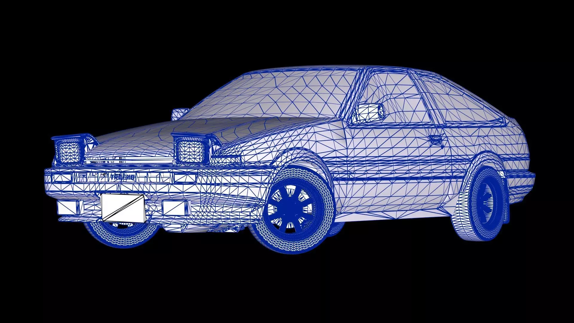 Initial D Takumi Toyota AE86 Trueno GT-Apex  Low-poly 3D model_14